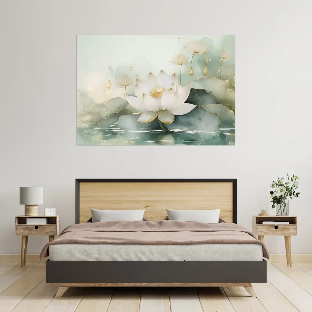 Tableaux sur toile Fleur de lotus floral bleu blanc Tableaux sur toile Fleur de lotus floral bleu blanc
