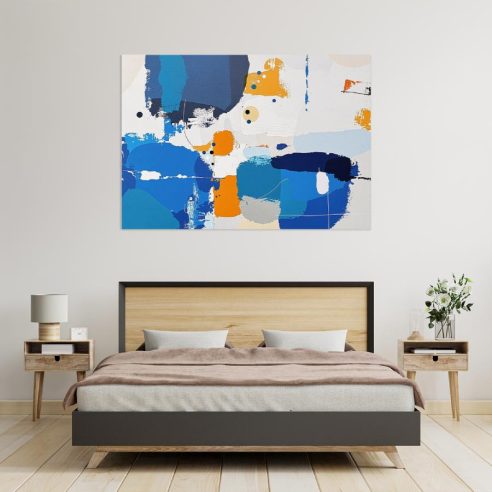 Décoration moderne et colorée avec un tableau contemporain grand format parfait pour sublimer vos murs.